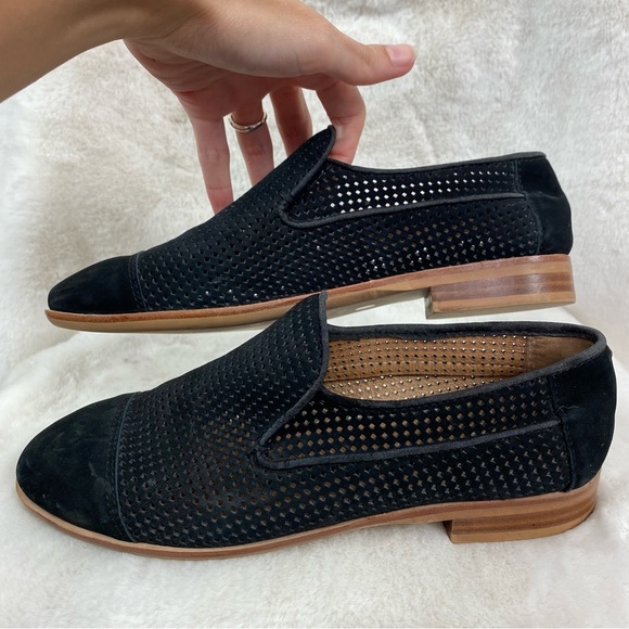 Jeffery Campbell Barkley Perforated black Suede Cap Toe Loafers. Size 7.5 - Picture 8 of 11